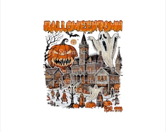 Vintage Halloween Town Est 1998 Png, Halloweentown Png, citrouille Halloweentown Png, Halloween Png, Halloweentown Est 1998, chemise design, automne Png