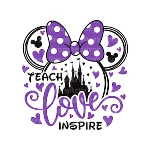 Teacher Love Inspire Mouse Ear Png Svg, Back To School Png Svg, 1st Day Of School Png, Teacher Png, Teachers&#39; Day Png, Teacher Gift Png Svg