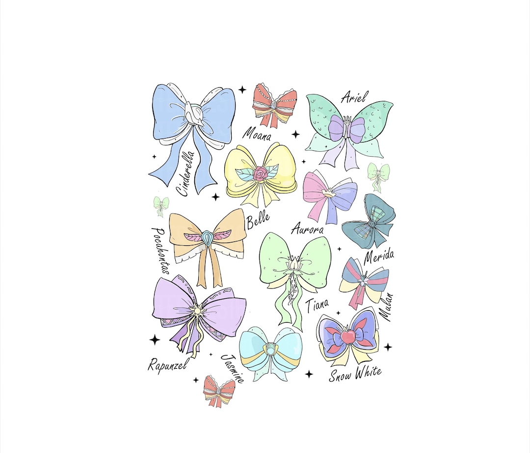 Princess Cute Ribbons and Bows Png, Princess Png, Princess Coquette Tee ...