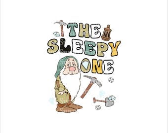 Il dormiglione, Sette nani Png, Sette nani Svg, File Svg per Cricut, Abbinamento famiglia Png, Viaggio in famiglia Png, Squadra di compleanno Png, Dormiglione