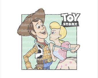 Toy Story (SVG), Woody (SVG), Buzz Lightyear (SVG), Camiseta de Toy Story (SVG), Jessie (SVG), Sublimación de Toy Story (SVG), Archivo digital (SVG), Bo Peep (SVG)