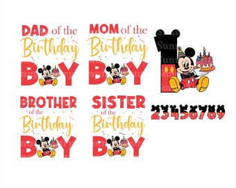 Mouse and Friends Png, Birthday Family Matching Svg, Birthday Family Png, Birthday Squad Png, Mouse Family Svg, Birthday Party, Layered Svg