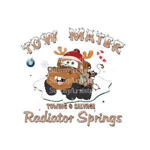Retro Tow Mater Radiator Springs Png, Christmas Tow Mater Png, Retro Mater Png, Christmas Mater Png, Mater Shirt, Cars Png, Digital File