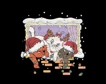 Los Aristogatos De Navidad Png, Luces De Navidad Svg, Marie Svg, Navidad Marie, Gato De Navidad Png, Camisa Marie Svg, Gato Lindo Png, Archivo Digital