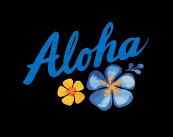 Arquivos SVG de hibisco Aloha Hawaii para Cricut, SVG de férias de verão na praia havaiana para camisetas, adesivo clipart PNG de sublimação, download instantâneo