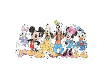 Watercolor Mickey PNG , Mickey and Friends Png, Family Vacation png, Family Trip Png, Vacay Mode Png, Mickey Png, Mouse Png
