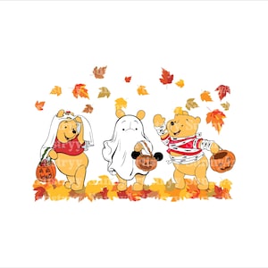 Halloween Winnie The Pooh Png, Winnie The Pooh Png, Winnie Halloween Pumpkin Png, Winnie Halloween Sublimation, Spooky Png, Trick Or Treat