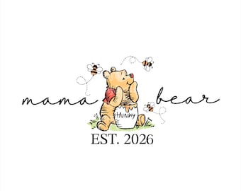 Mama Bear Png Svg, Winnie Balloon Mama Png, Winnie Mama Png, Winnie The Pooh Mama Png, Cricut File, Mother's Day Png, Mom Png, Mama Png