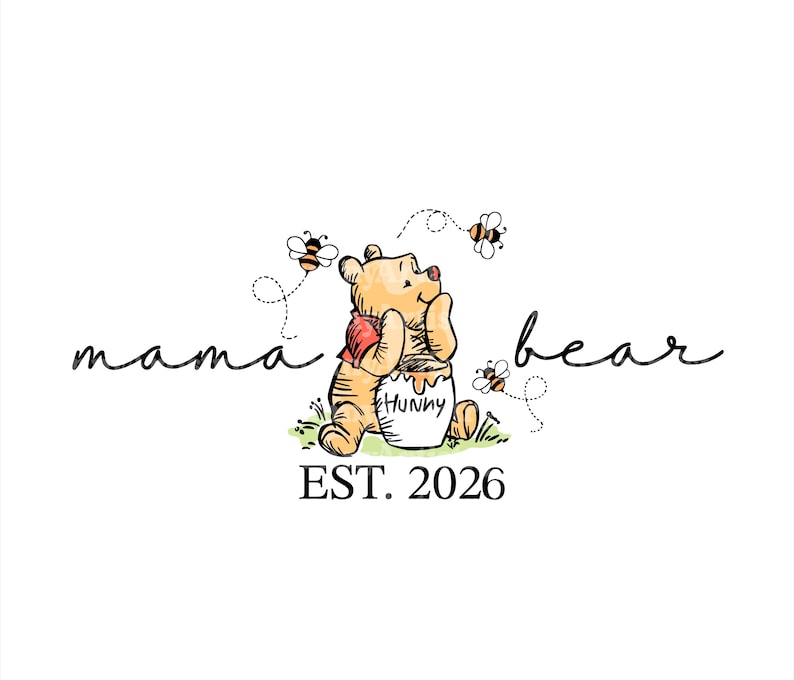 Mama Bear png-svg, Winnie Balloon Mama png, Winnie Mama png, Winnie de Poeh Mama png, Cricut-bestand, Moederdag png, moeder png, moeder png, mama png afbeelding 1