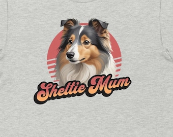 Maglietta Shetland Sheepdog, maglietta Sheltie Dog, maglietta Dog Mum, maglietta Dog Mom, regalo per amante dei cani, regalo per proprietario di Sheltie, maglietta Sheltie Mom