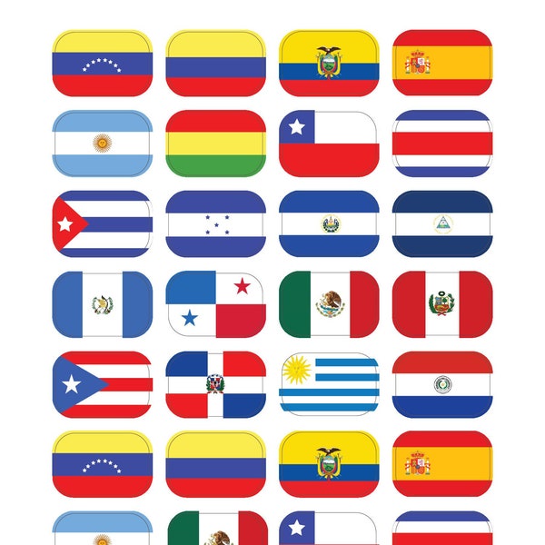 HISPANIC FLAG STICKERS, Hispanic Heritage Month Stickers, School Stickers, Latin American Flag Stickers, Latin American Countries stickers