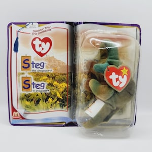 Vintage Ty McDonald&#39;s Teenie Beanie &#39;Steg&#39;  the Stegosaurus (4 inch) - Sealed in Box *Rare*