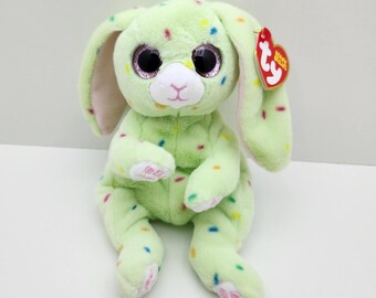 Ty Beanie Bellies Collection "Peridot" the Green Easter Bunny Rabbit (8 inch) *Rare*