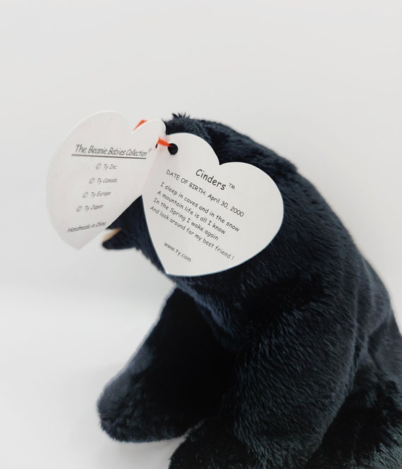 Vintage Ty Beanie Baby 'cinders' the Black Bear (6 Inch) - Etsy