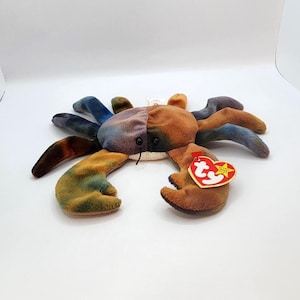 Vintage Ty Beanie Baby &quot;Claude&quot; the Tie-Dye Crab (7.5 inch)