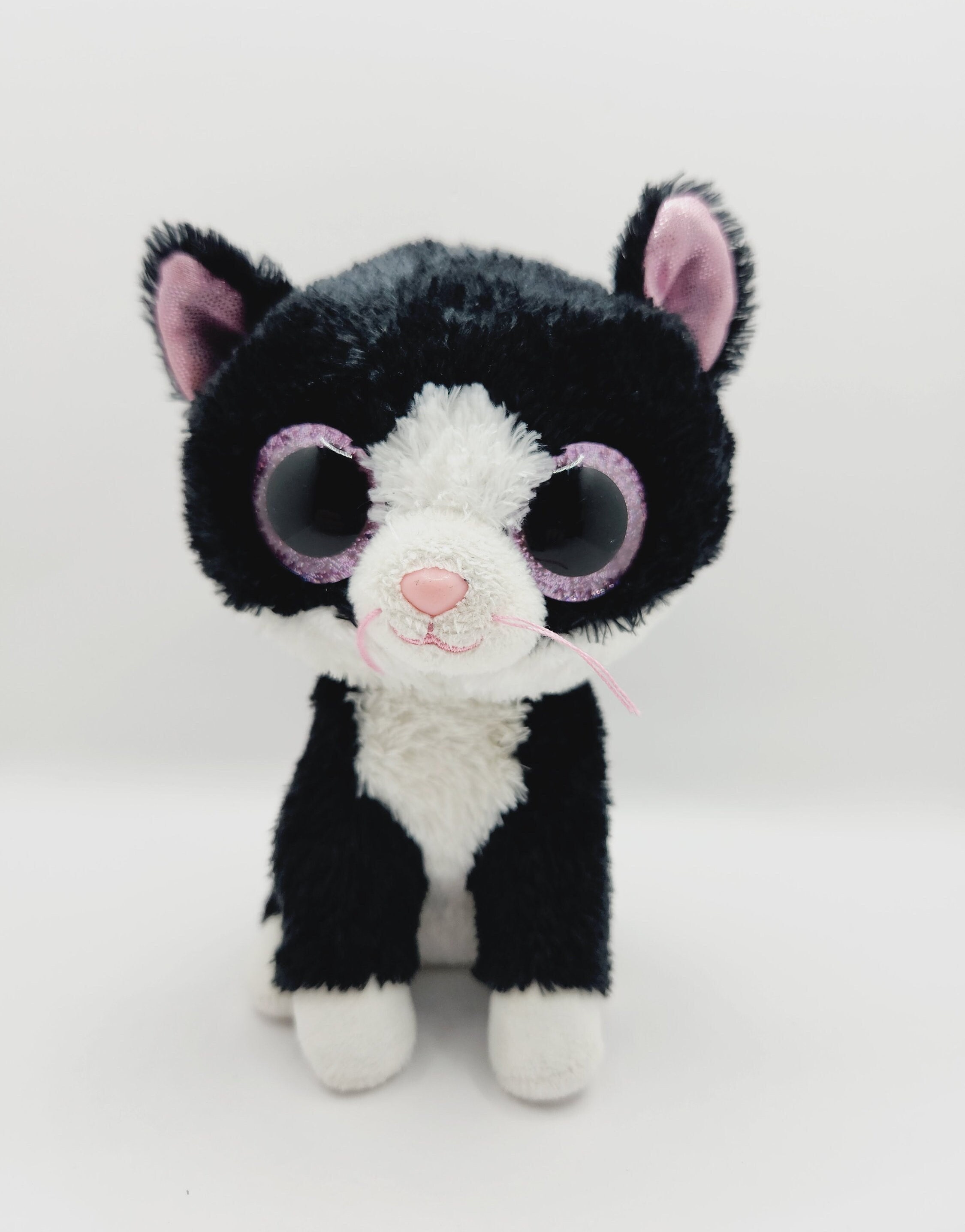 Ty Beanie Boo pepper the Black White Cat 6 Inch Glitter Eyes Etsy