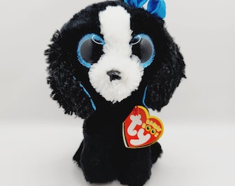 Vintage Ty Beanie Baby &quot;Tracey&quot; the Black and White Dog (6 inch)
