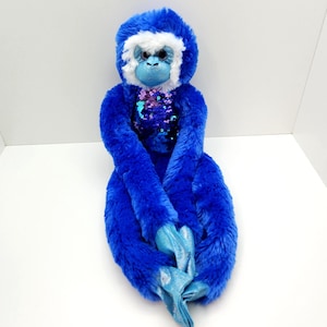 Vintage Wild Republic Hanging Blue Sequin Monkey (20 inch)
