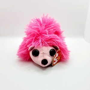 Vintage Ty Beanie Baby &#39;Lilly&#39; the Pink Hedgehog (6 inch) - Creased Hang Tag