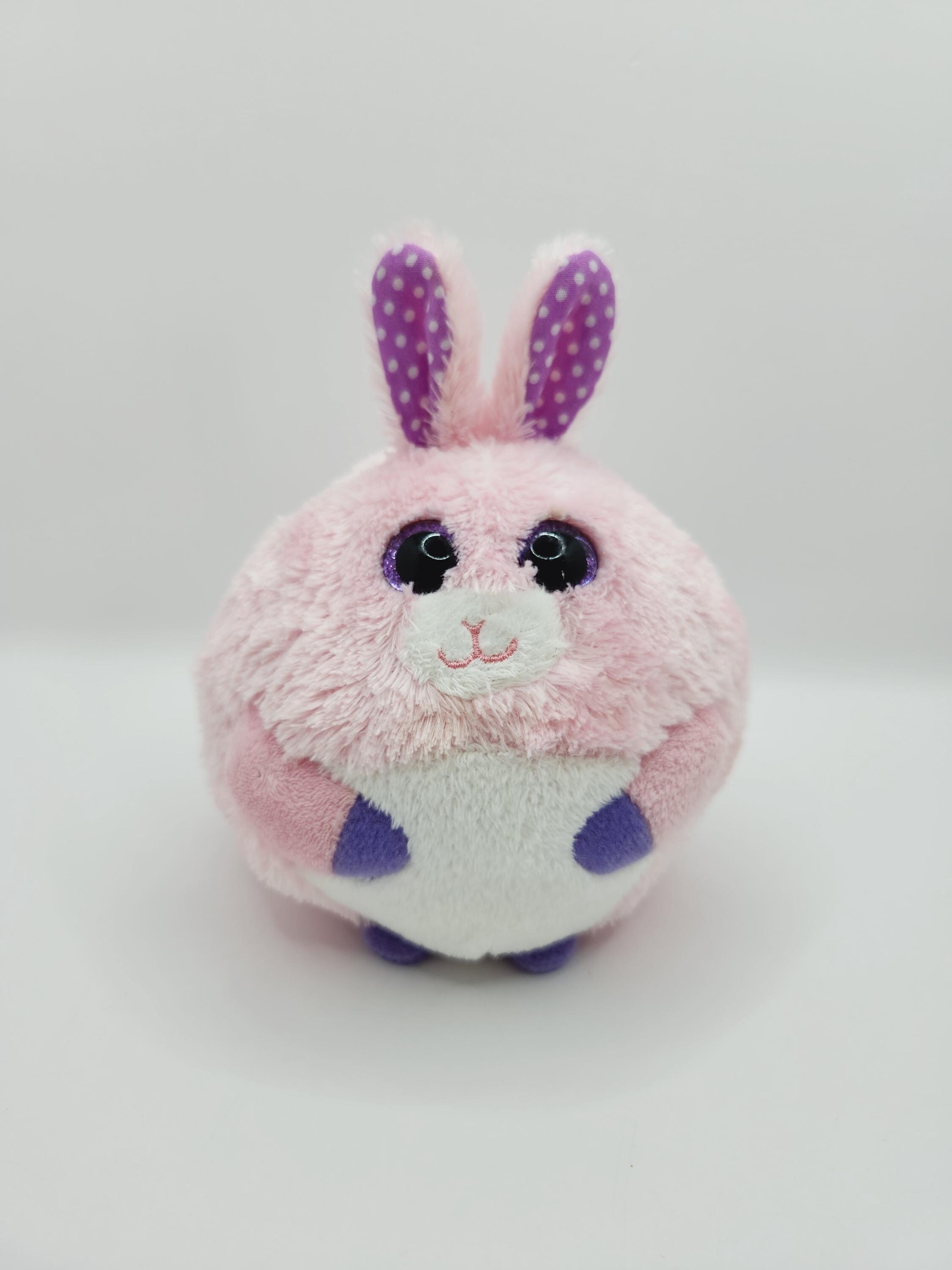 Ty Beanie Ballz 'carnation' the Pink Bunny Rabbit Plush Ball (5