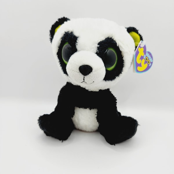 Ty Beanie Boo 'Bamboo' the Panda Bear (6 inch) - Solid Eyes *Rare*