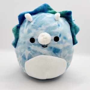 Vintage  Squishmallow &quot;Jerome&quot; the Blue Triceratops Plush (5 inch)
