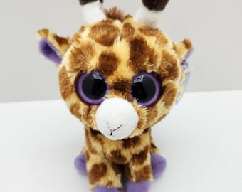 Ty Beanie Boo 'Safari' the Giraffe (6 inch) Purple hang tag *Rare*