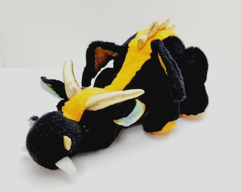 Vintage Webkinz “lava Dragon” the Black Dragon Plush With No Tag