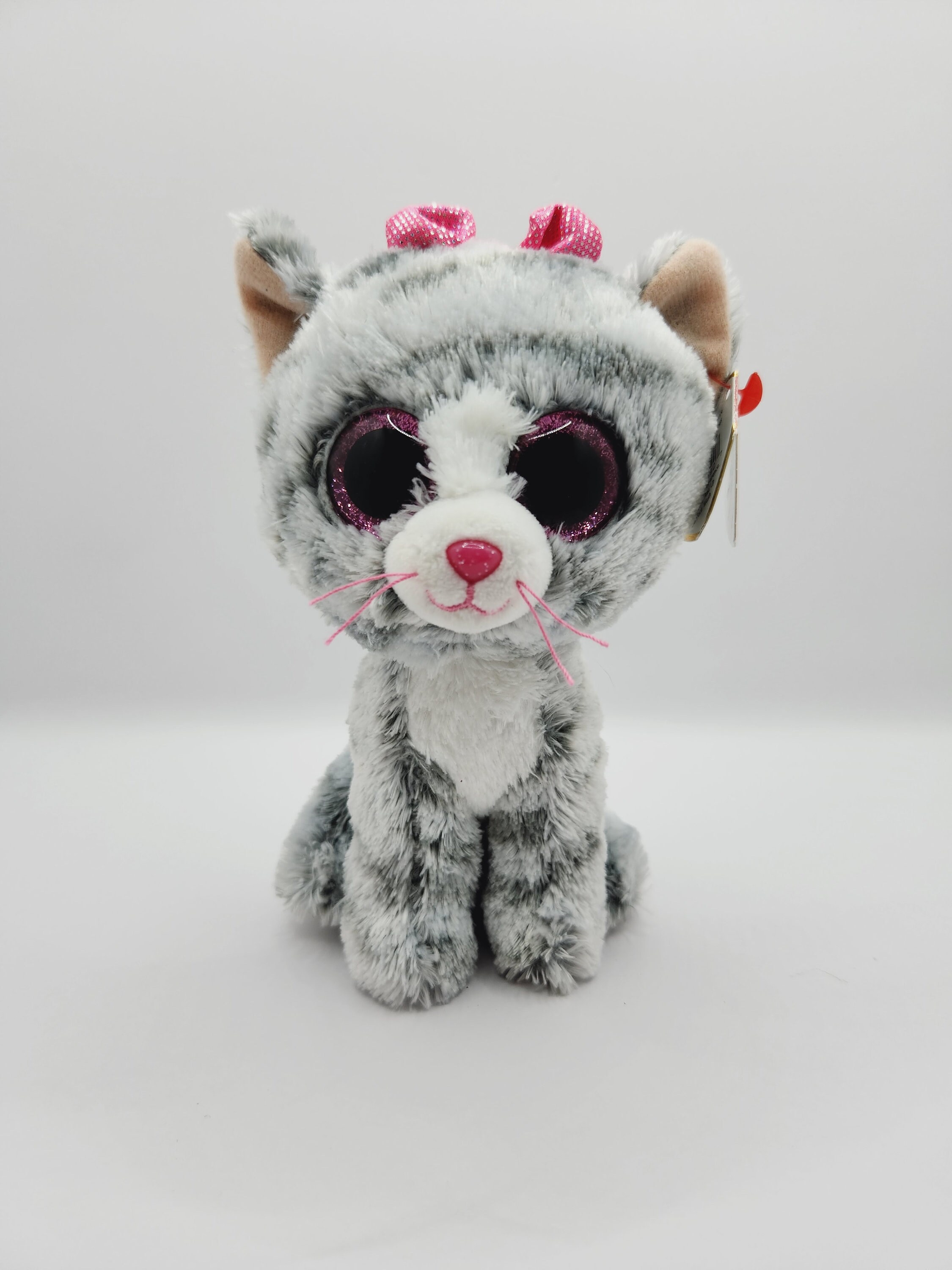 Peluche Ty Beanie Boo's porte clé Kiki le chat gris