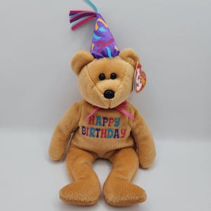 Vintage Ty Beanie Baby 'Celebration' Happy Birthday Bear  (8.5 inch)