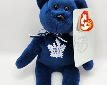 Vintage Ty Beanie Baby Bear NHL &#39;Toronto Maple Leafs&#39; (8.5 inch)