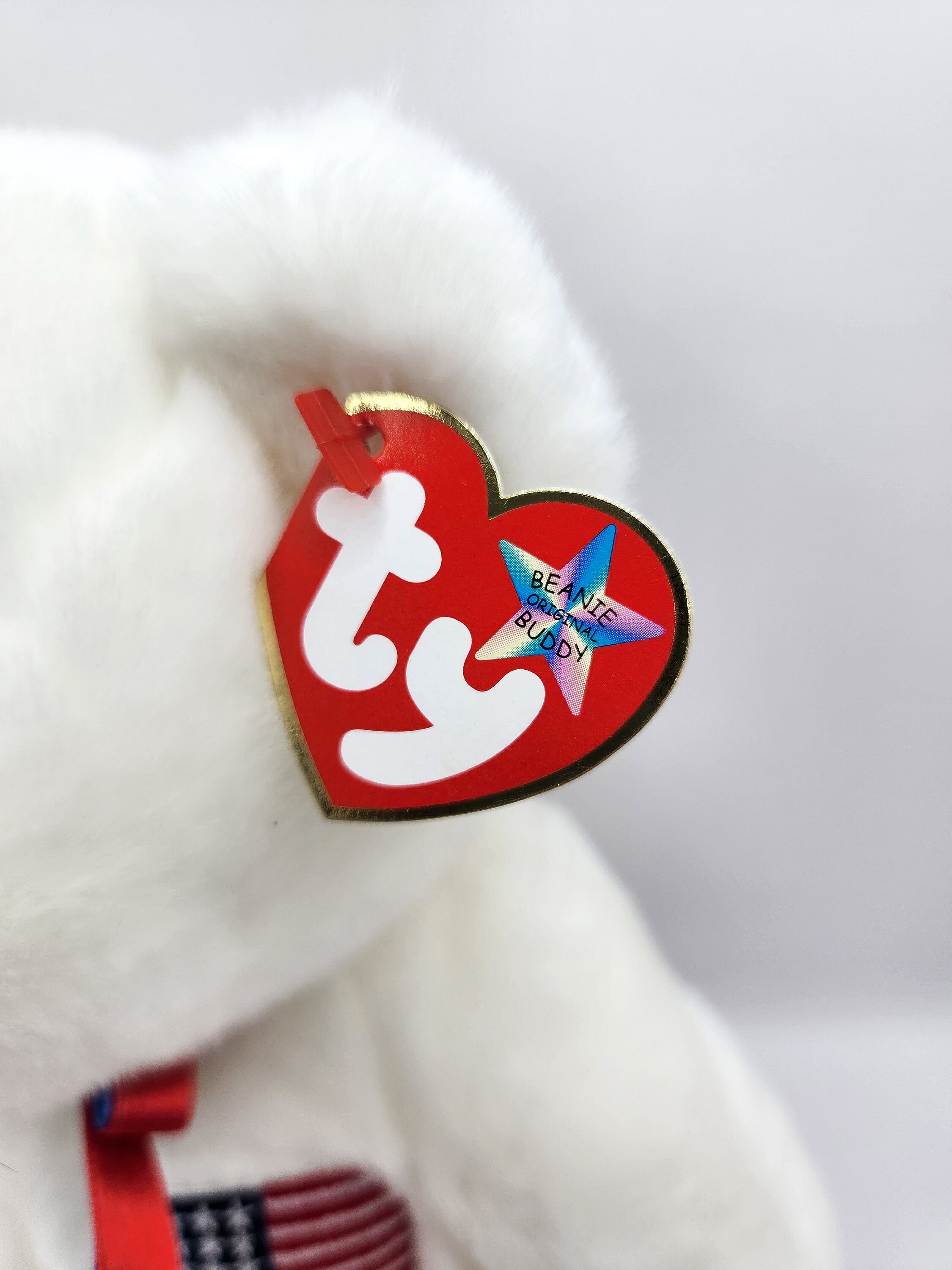 非売品 Ty  Beanie Babies ビーニーベイビーズ　アメリカ限定 Vintage Ty Beanie Buddy 'libearty' the White America Bear