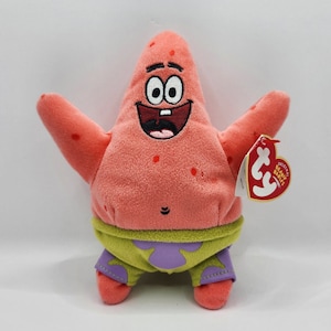 Vintage TY Beanie Baby 'Patrick Star'- Patrick from SpongeBob Movie Promo Version! *Rare* (7 inch)