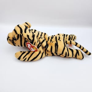 Vintage Ty Beanie Baby &#39;Stripes&#39; the Tiger (8 inch) - PVC Pellets