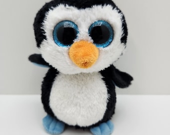 Ty Beanie Boo "Waddles" the Penguin (6 inch) - Glitter Eyes and Felt Feet - No Hang Tag