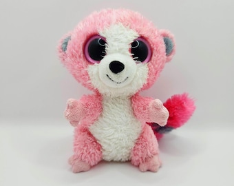 Vintage Ty Beanie Boo &#39;Bubblegum&#39; the Lemur (6 inch) UK Exclusive - No hang tag *Super Rare*