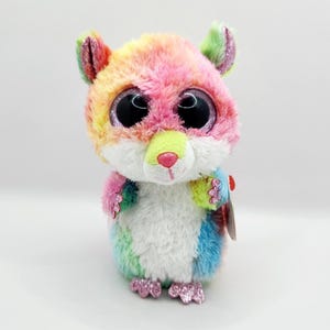 Vintage Ty Beanie Boo &#39;Rodney&#39; the Rainbow Hamster (6 inch)
