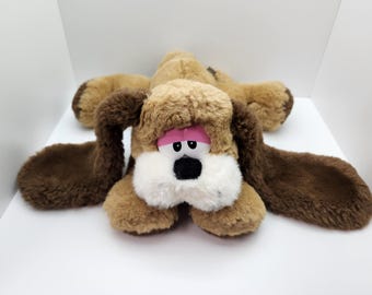Vintage GANZ The Heritage Collection Laying Down Floppy Brown Dog With Cartoon Eyes (15 inch) *Rare*