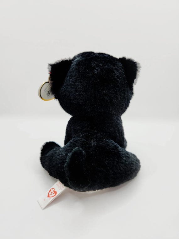 Vintage Ty Beanie Baby 'ava' the Black and White Cat (6 Inch