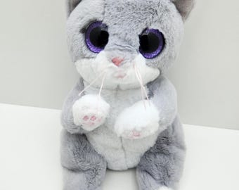 Ty Beanie Bellies Collection "Morgan" the Gray Cat (6 inch) - No Hang Tag