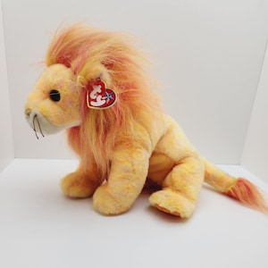 Vintage Ty Beanie Buddy &#39;Bushy&#39; the Lion (9.5 inch) *Rare*