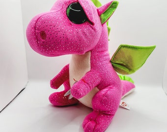 Ty Beanie Boo 'Darla' the Pink Dragon (Medium Size 9 inch)