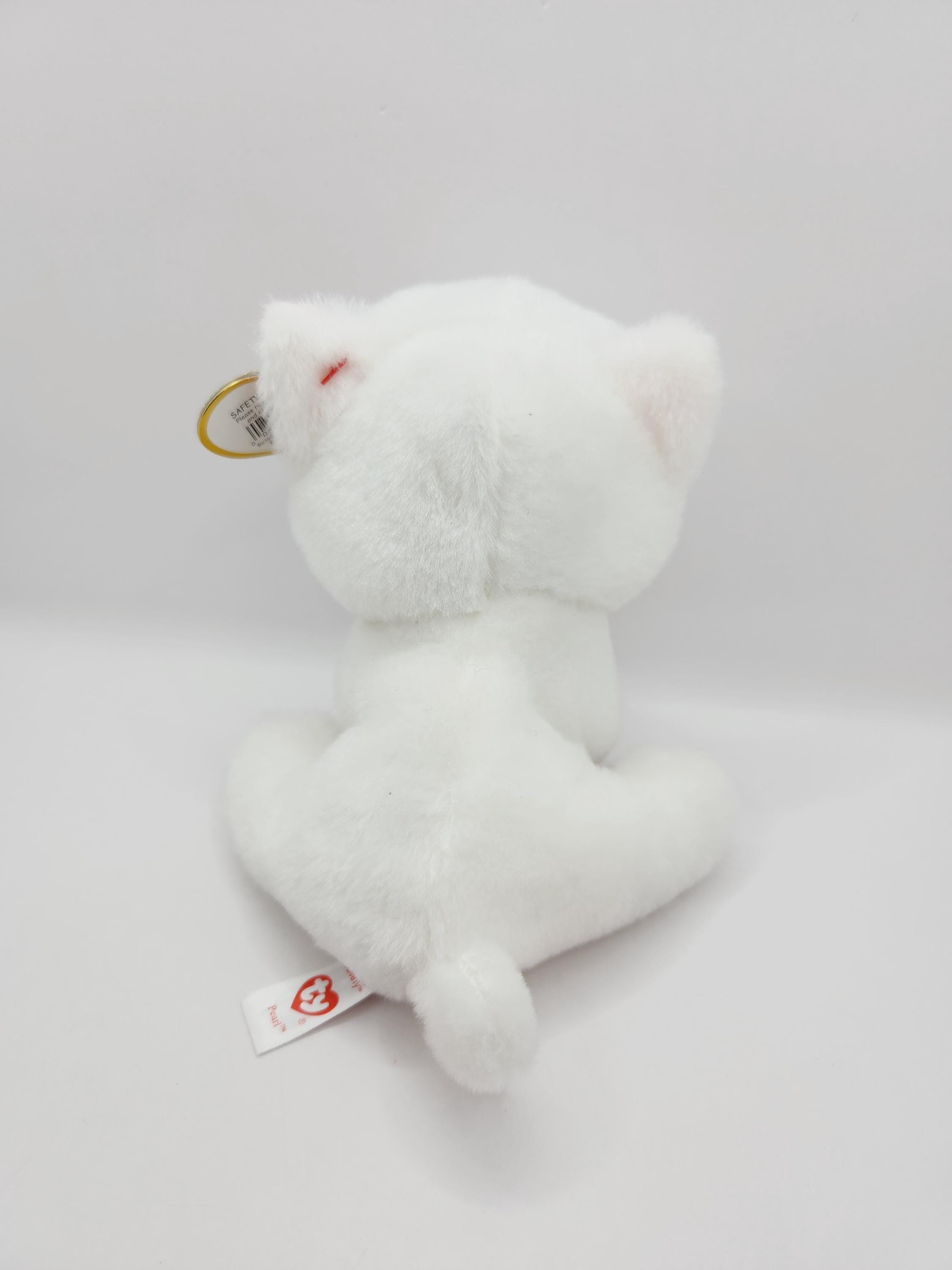 ty classic 白い猫　ぬいぐるみ Vintage Ty Beanie Baby 'pearl' the White Cat (7 Inch) *rare