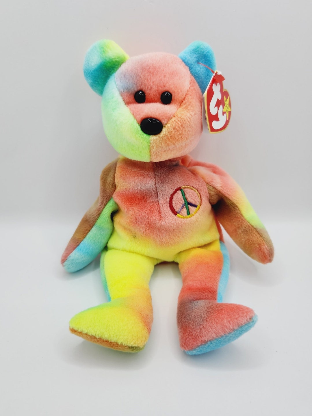 Vintage Ty Beanie Baby 'peace' the Tie-dye Bear Made in Indonesia With ...