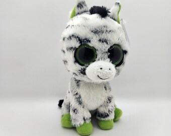Ty Beanie Boo 'sapphire the Green & Pink Zebra 6 Inch Justice