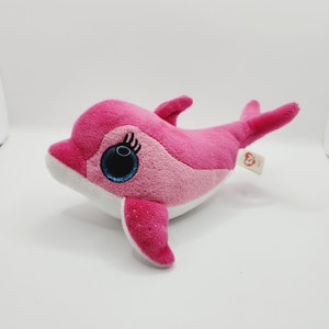 Vintage Ty Beanie Boo &quot;Surf&quot; the Pink Dolphin (6 inch) - No Hang Tag