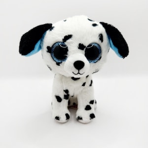 Vintage Ty Beanie Boo &quot;Fetch&quot; Dalmatian Dog - Glitter Eyes (6 inch) - No Hang Tag