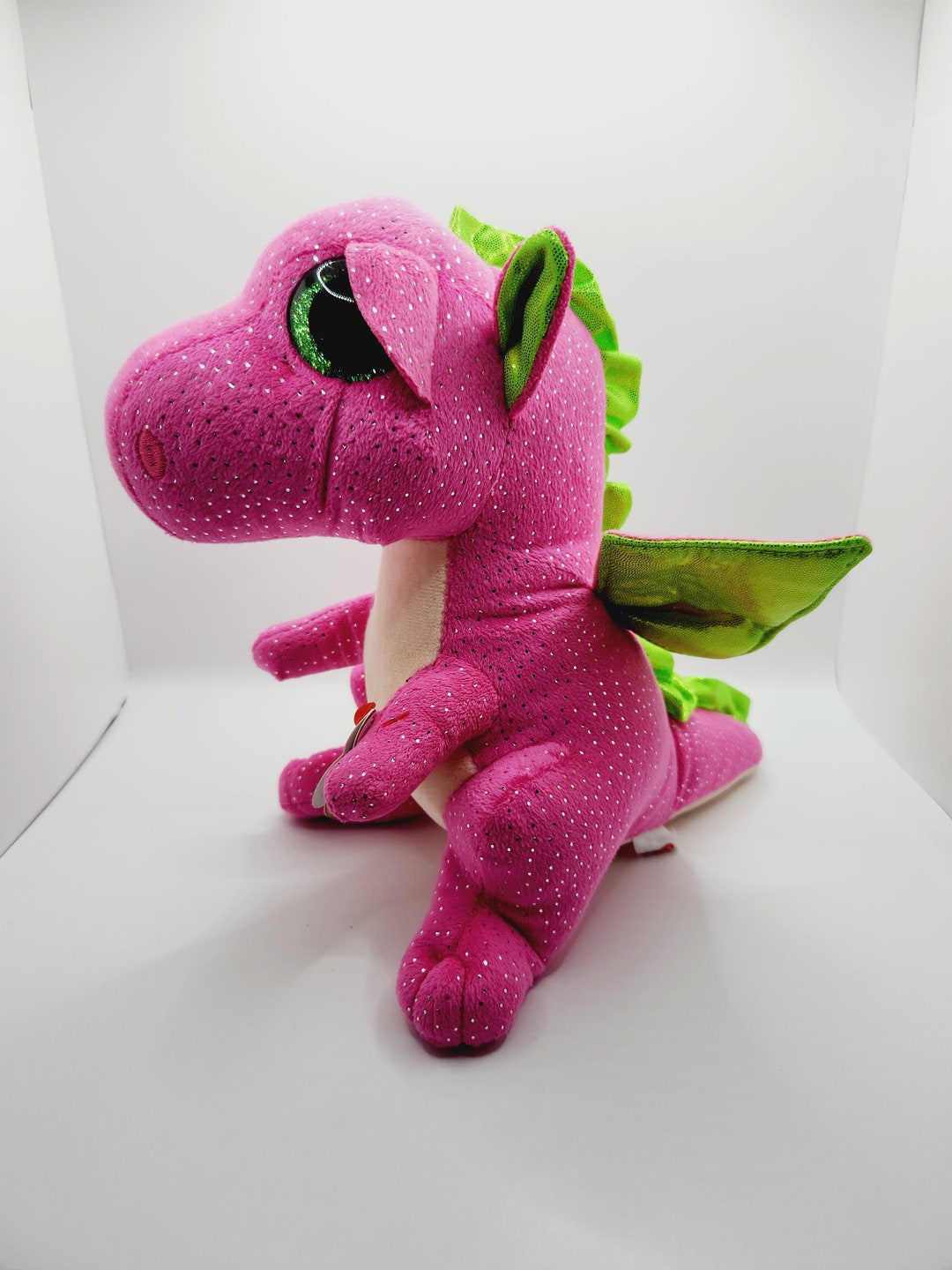 Vintage Ty Beanie Boo 'darla' the Pink Dragon (medium Size Inch