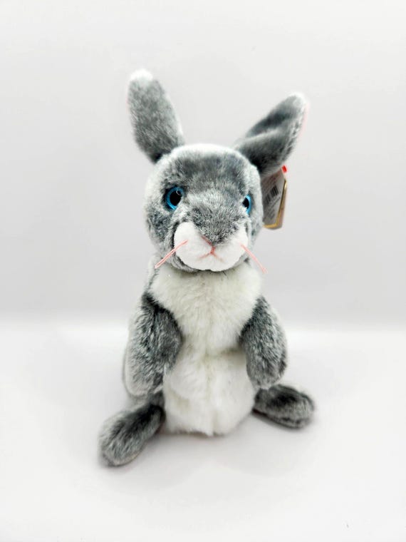 Ty Beanie Baby 'hopper' the Gray Rabbit (7 Inch) - Etsy
