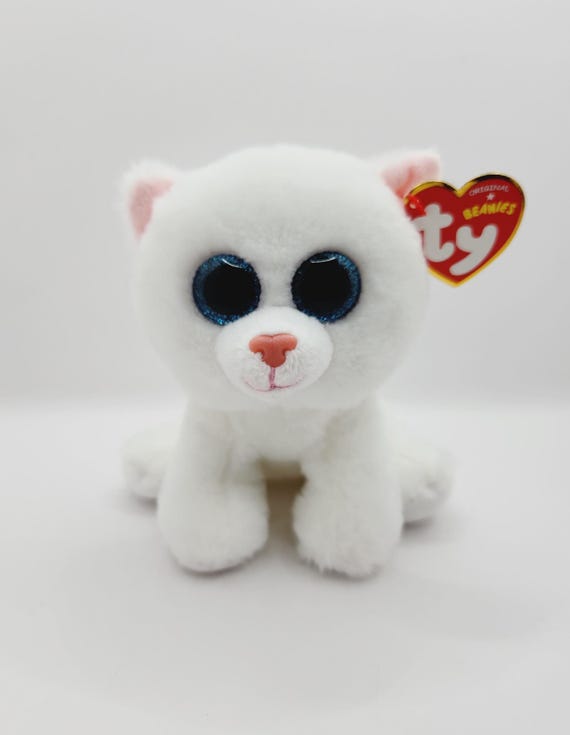 Vintage Ty Beanie Baby 'pearl' the White Cat (7 Inch) *rare